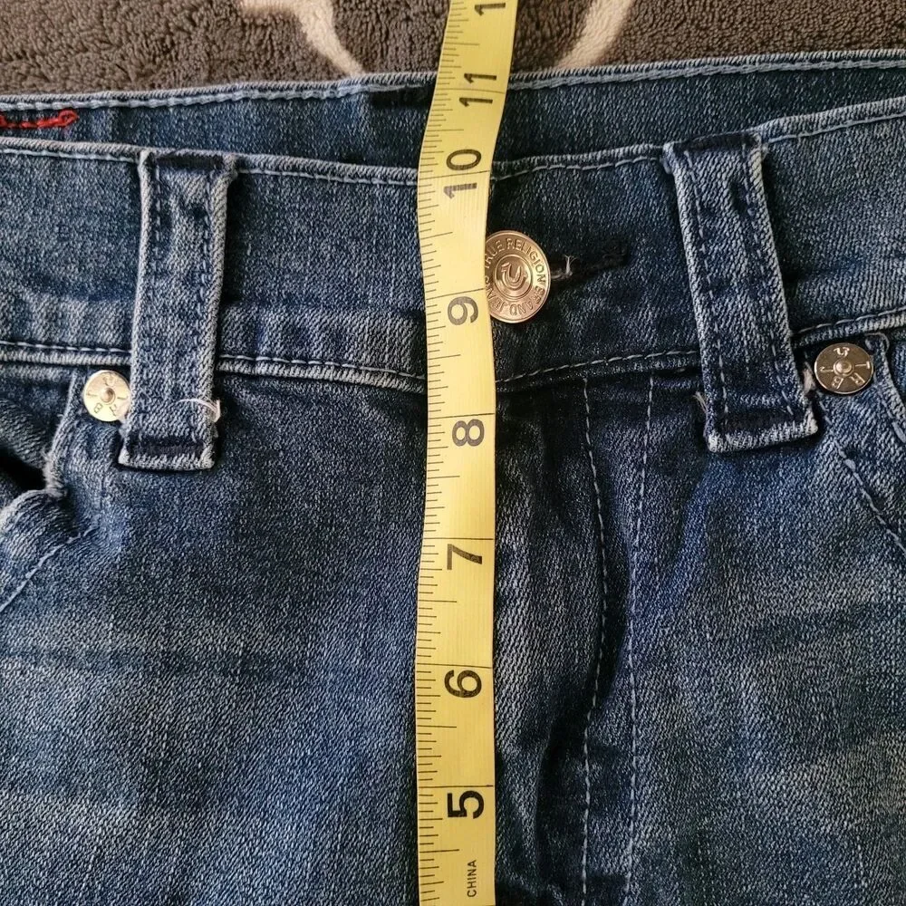 True Religion Ricky Relaxed Straight Mens Jeans Size 32 33W x 32L Medium Wash